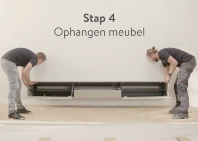 Instructievideo voor een zwevend TV-meubel